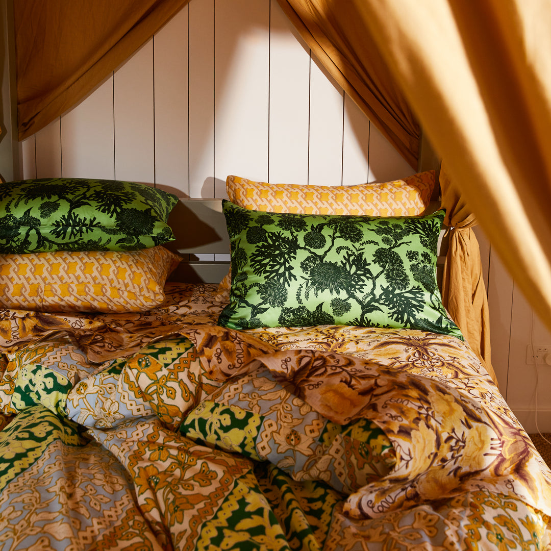 Sage x Clare Delphine Silk Pillowcase - Key Lime