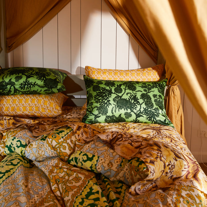 Sage x Clare Delphine Silk Pillowcase - Key Lime