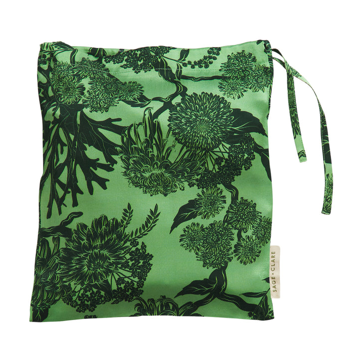Sage x Clare Delphine Silk Pillowcase - Key Lime