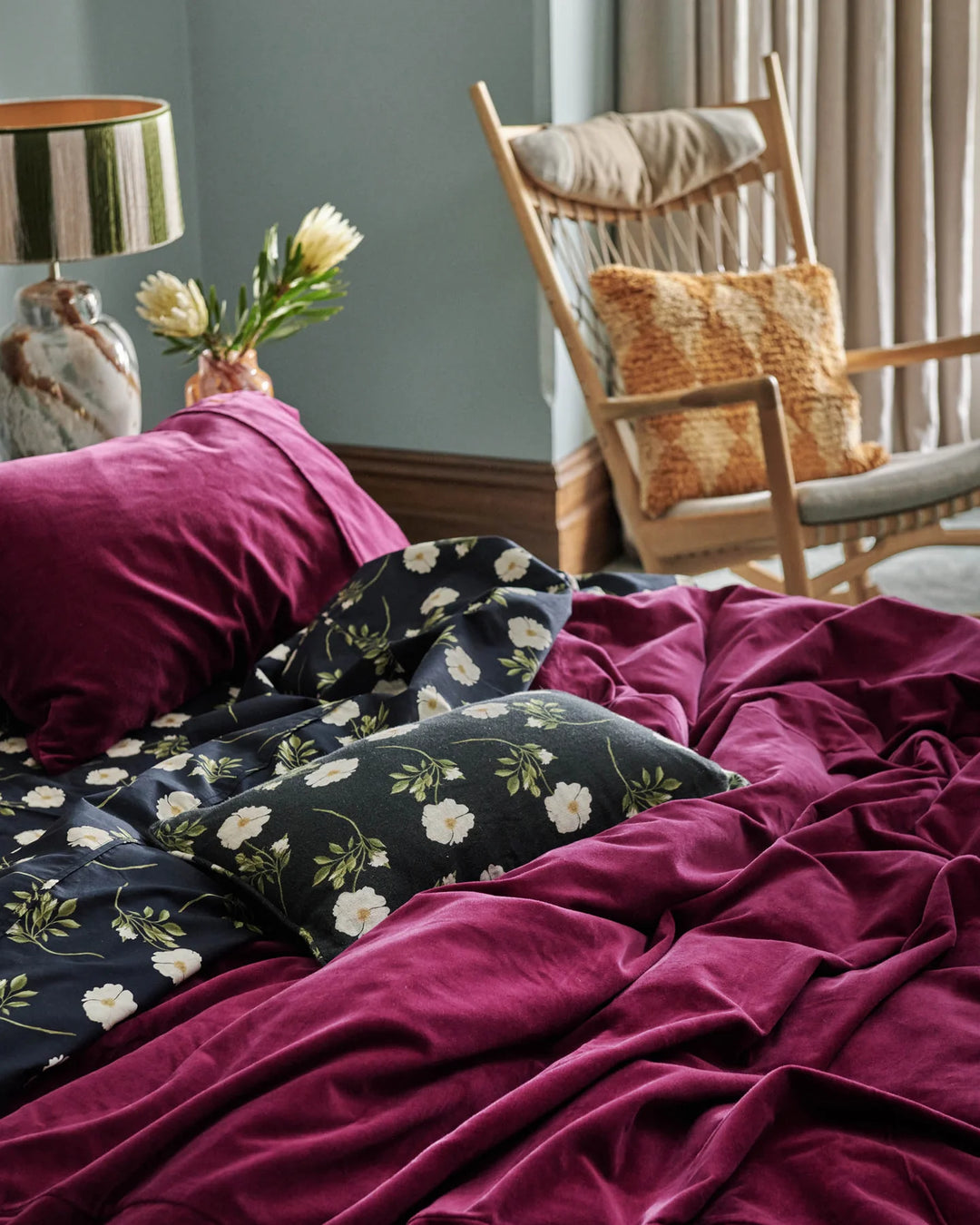 Kip & Co Anemone Velvet Pillowcases