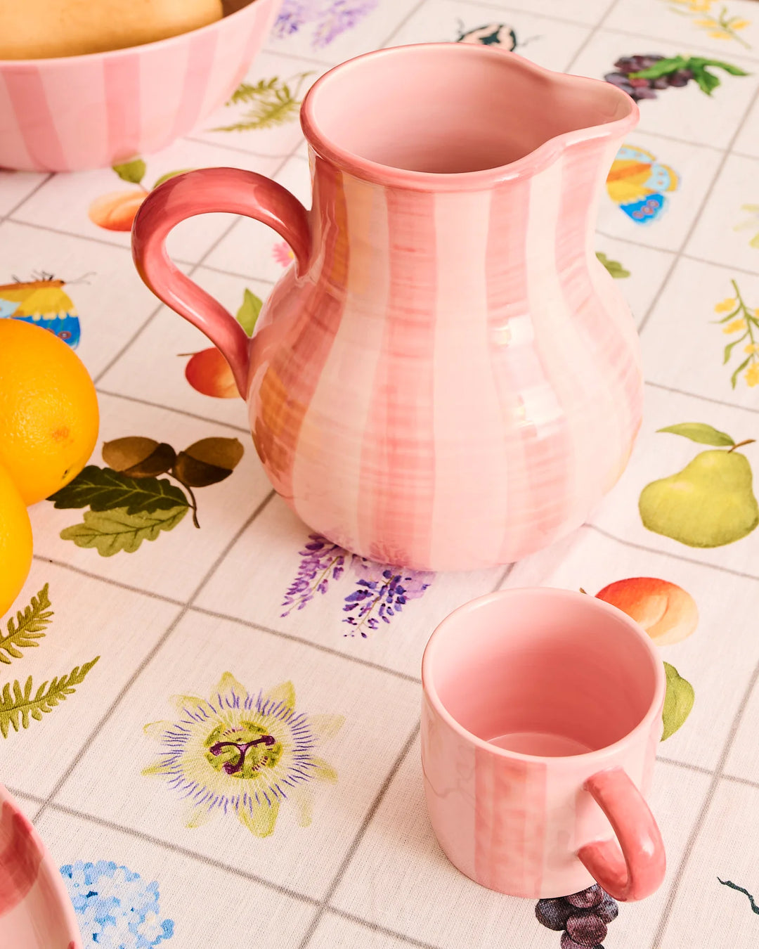 Kip & Co Pink Stripe Water Jug