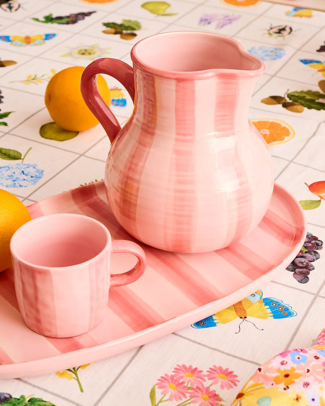 Kip & Co Pink Stripe Water Jug