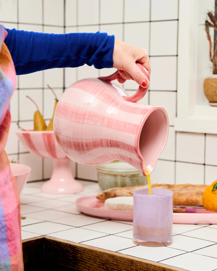 Kip & Co Pink Stripe Water Jug