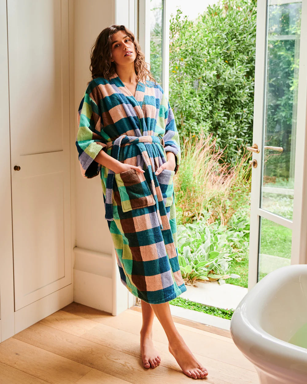 Kip & Co Woodlands Tartan Terry Bath Robe