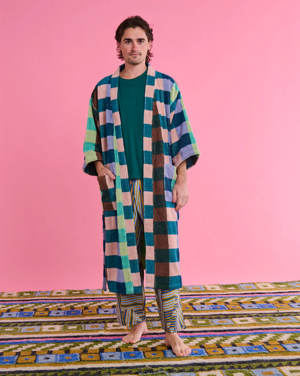 Kip & Co Woodlands Tartan Terry Bath Robe
