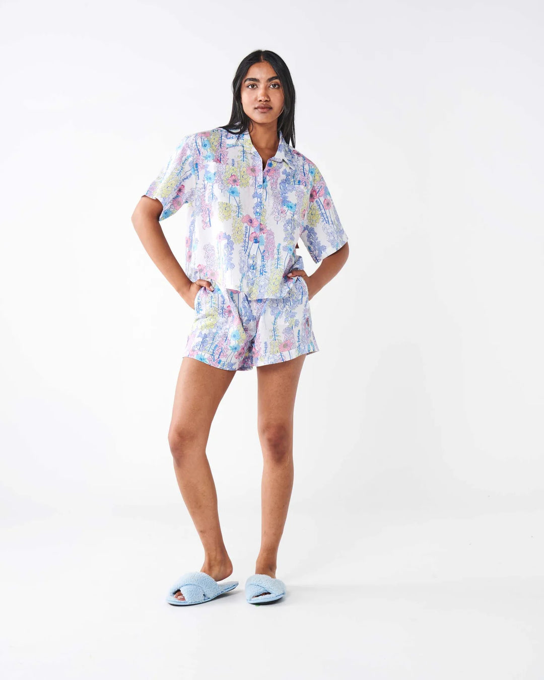 Kip & Co Foxglove Forever Organic Cotton Short Sleeve Shirt & Short Pyjama Set