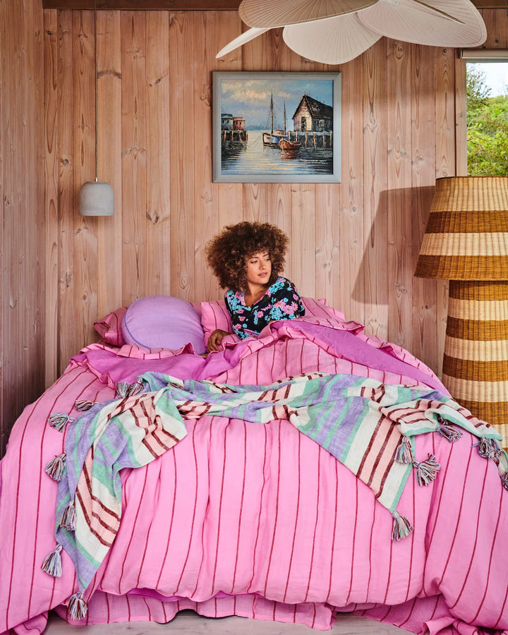 Kip & Co Iced Vovo Stripe Linen Quilt Cover