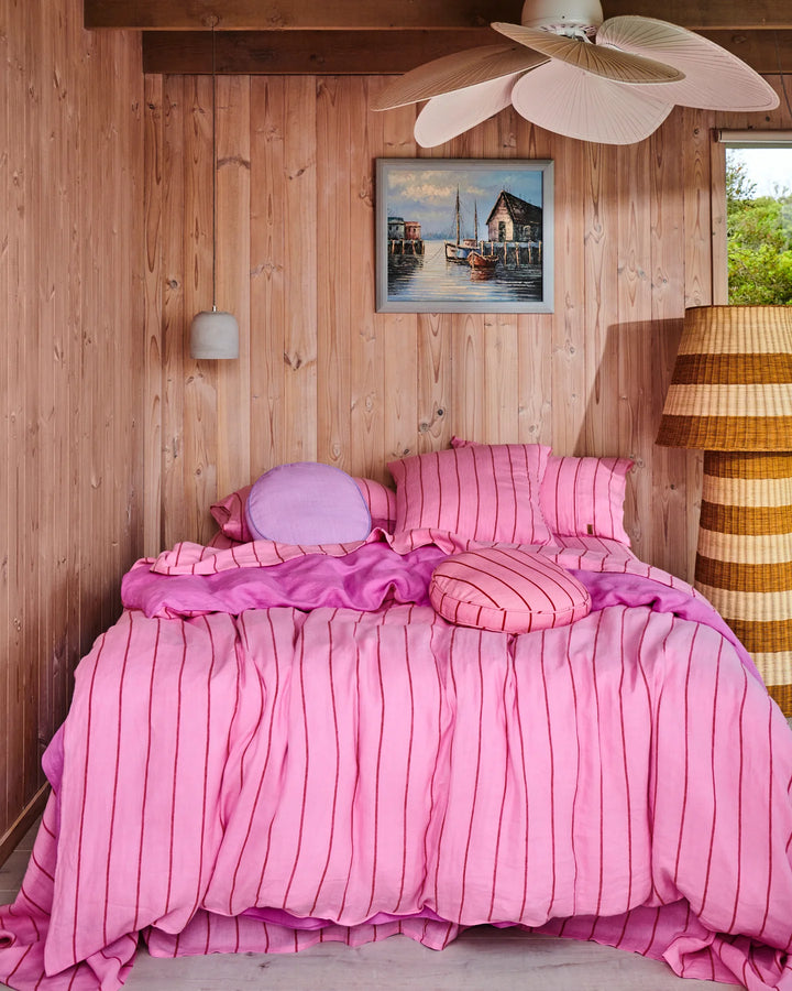 Kip & Co Iced Vovo Stripe Linen Quilt Cover