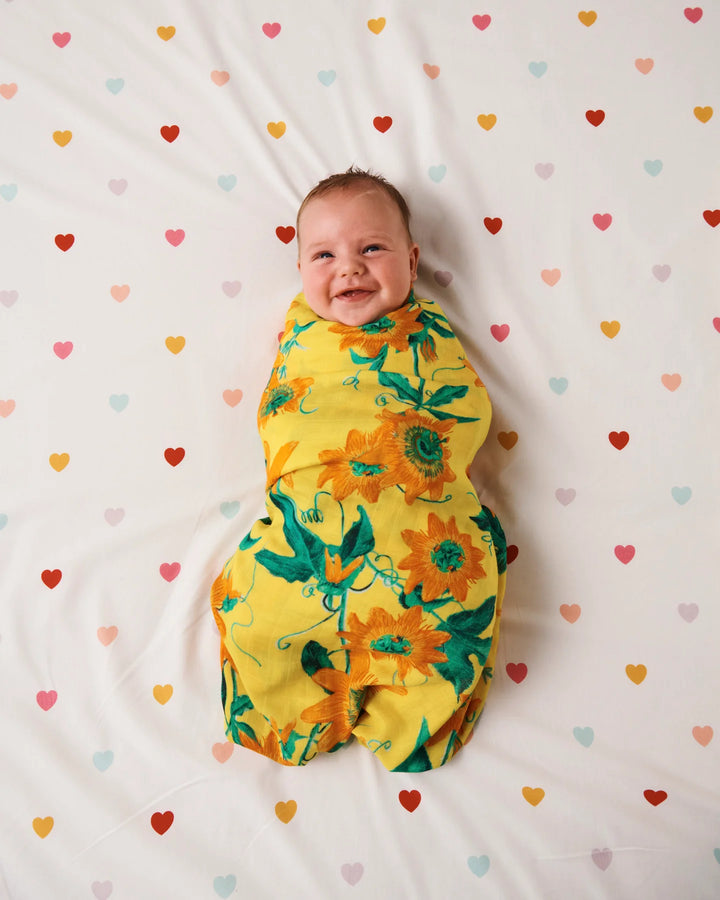 Kip & Co I Heart You Organic Cotton Baby Fitted Sheet