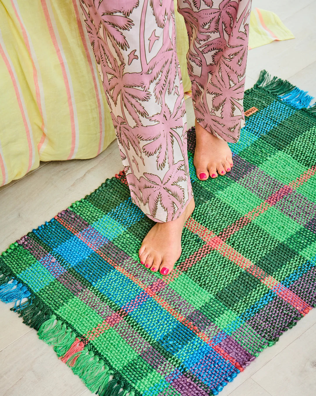 Kip & Co Jewel Of The Nile Tartan Jute Floor Mat