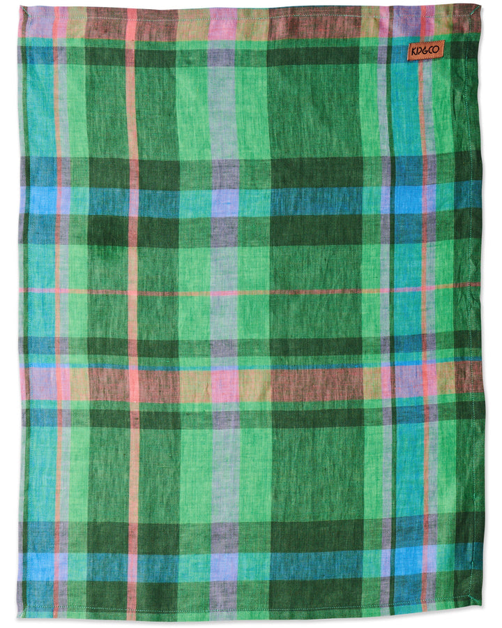 Kip & Co Jewel Of The Nile Tartan Linen Tea Towel