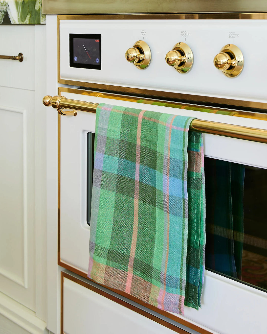 Kip & Co Jewel Of The Nile Tartan Linen Tea Towel