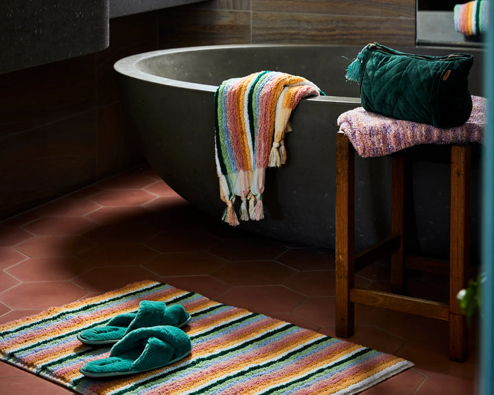 Kip & Co Stripes Colourful Turkish Bath Mat