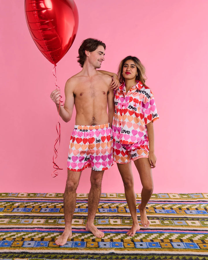 Kip & Co Forever Eco Satin Short Sleeve Shirt & Short Pyjama Set