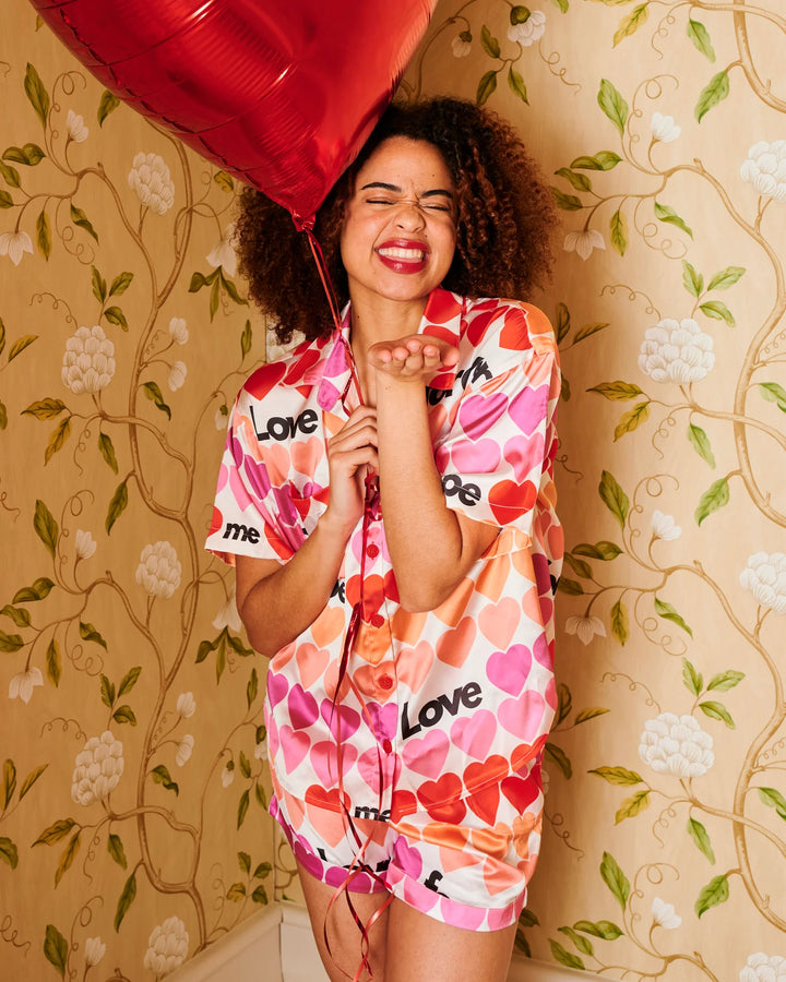 Kip & Co Forever Eco Satin Short Sleeve Shirt & Short Pyjama Set