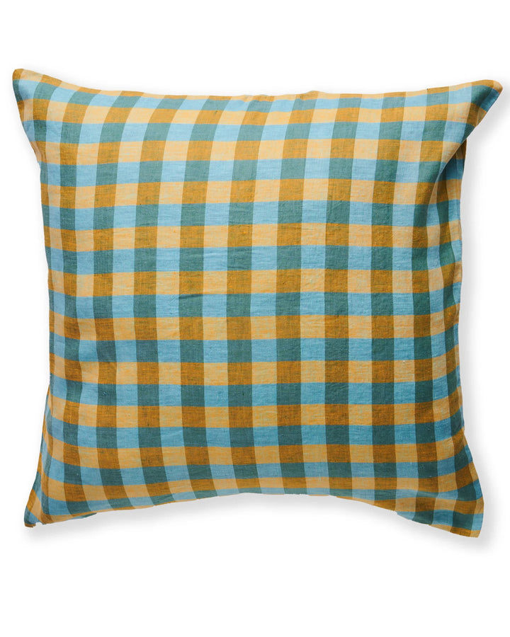 Kip & Co Marigold Tartan Linen European Pillowcases