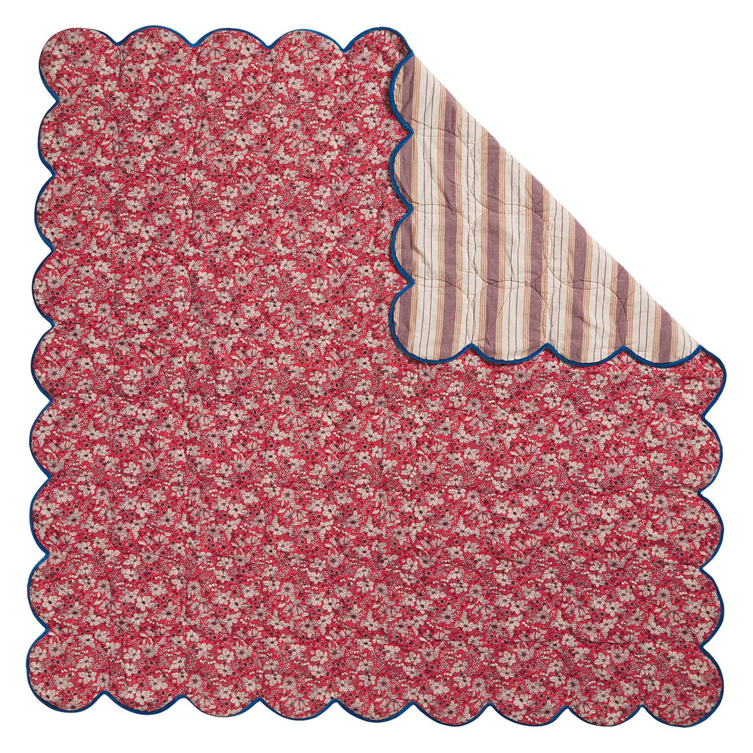 Sage x Clare Evette Scalloped Quilted Coverlet