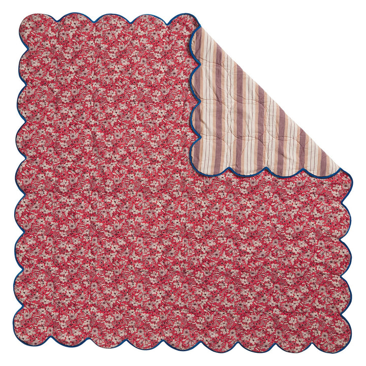 Sage x Clare Evette Scalloped Quilted Coverlet