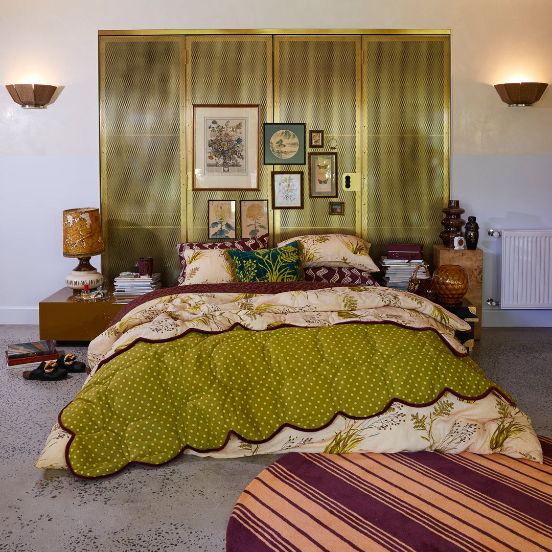 Sage x Clare Adelyn Scalloped Quilted Coverlet