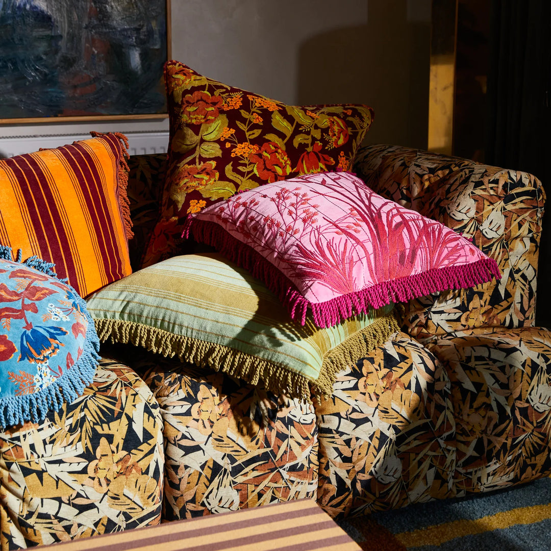 Sage x Clare Adelyn Embroidered Cushion - Cosmos Pink