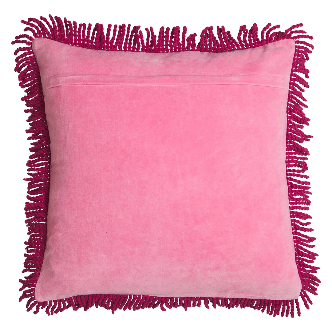 Sage x Clare Adelyn Embroidered Cushion - Cosmos Pink