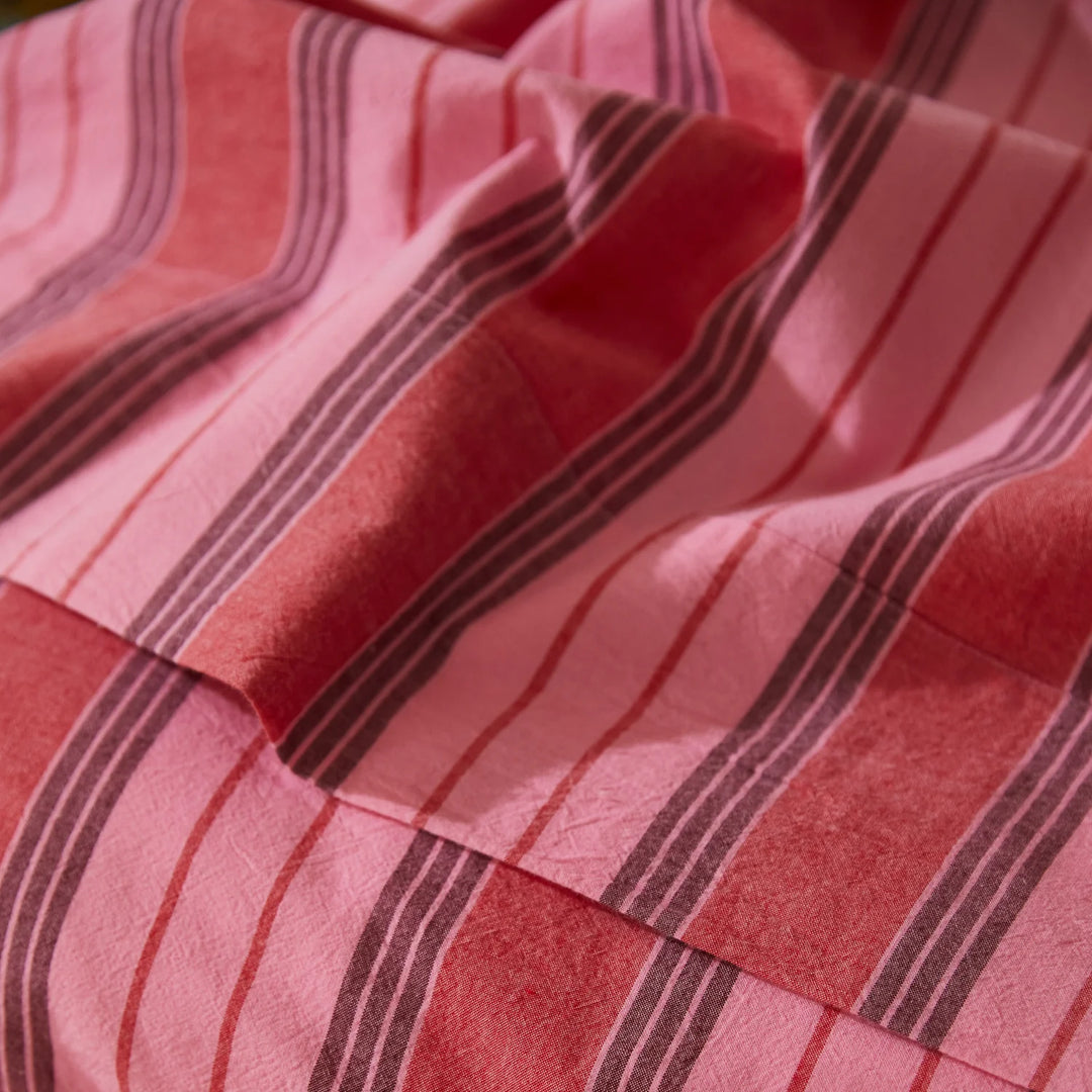 Sage x Claire Brigitte Cotton Fitted Sheets - Scarlet