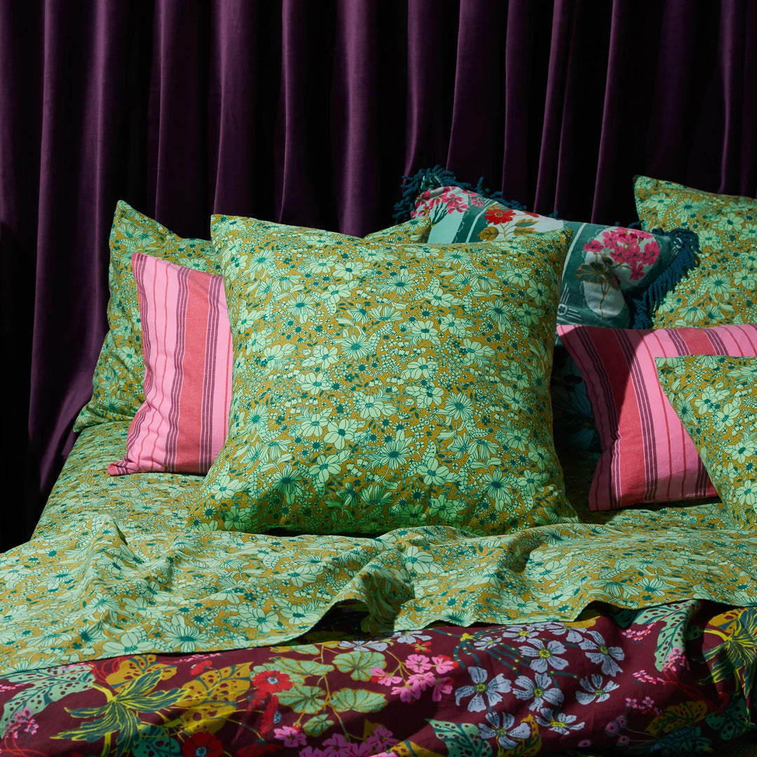 Sage x Clare Evette Cotton Euro Pillowcase Set - Olive