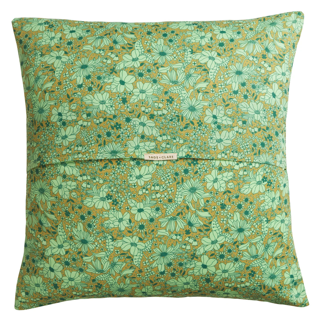 Sage x Clare Evette Cotton Euro Pillowcase Set - Olive