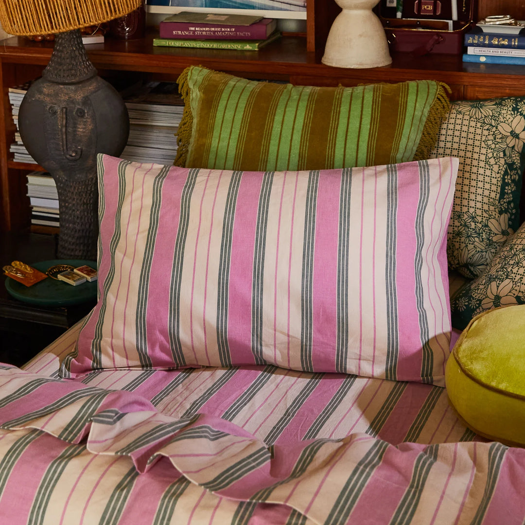 Sage x Clare Brigitte Cotton Pillowcase Set - Fuchsia