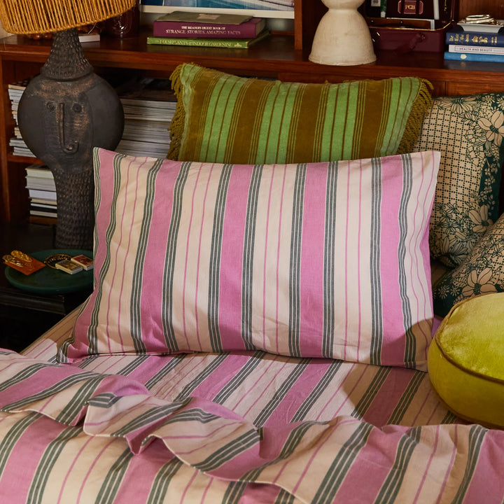 Sage x Clare Brigitte Cotton Pillowcase Set - Fuchsia