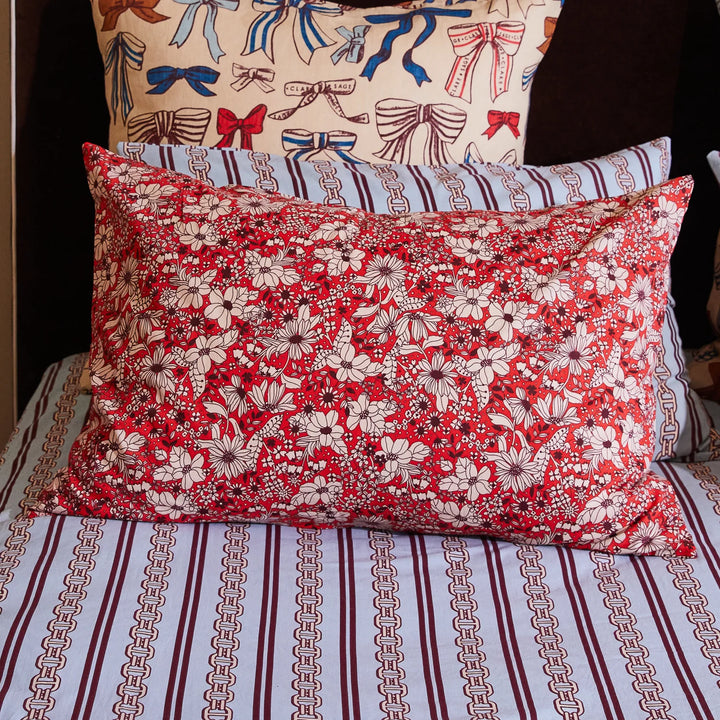Sage x Clare Evette Cotton Pillowcase Set - Scarlet Standard