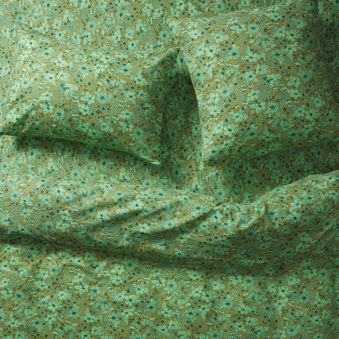 Sage x Clare Evette Cotton Quilt Cover - Olive
