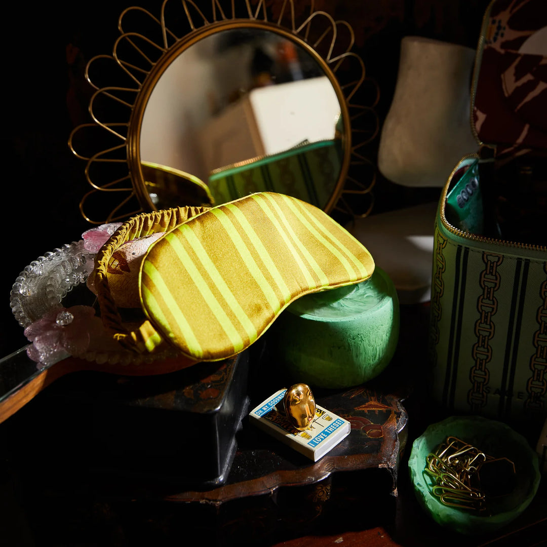 Sage x Clare Taylor Silk Eye Mask - Olive