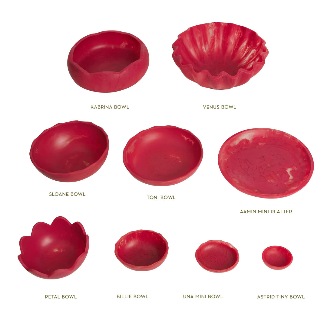 Sage x Clare Petal Bowl - Raspberry