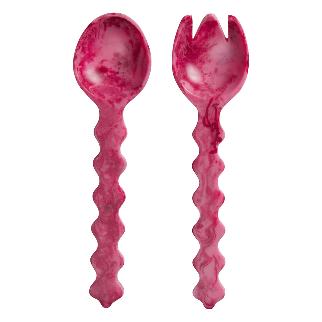 Sage x Clare Gisele Salad Servers - Crimson