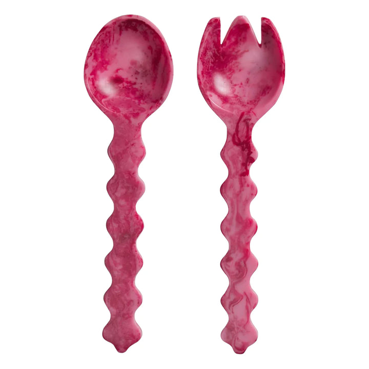 Sage x Clare Gisele Salad Servers - Crimson