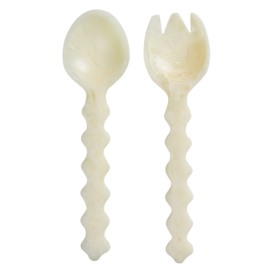 Sage x Clare Gisele Salad Servers - Pearl