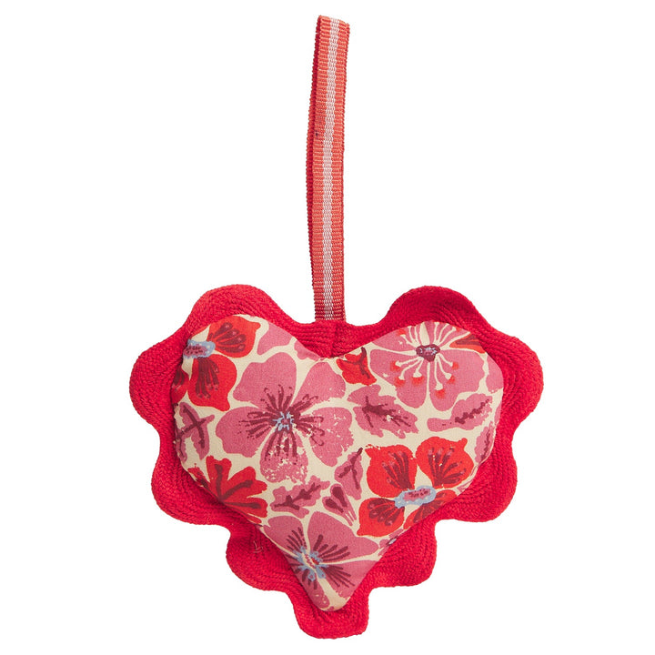 Sage x Clare Magnolia Cotton Heart Decoration - Poppy