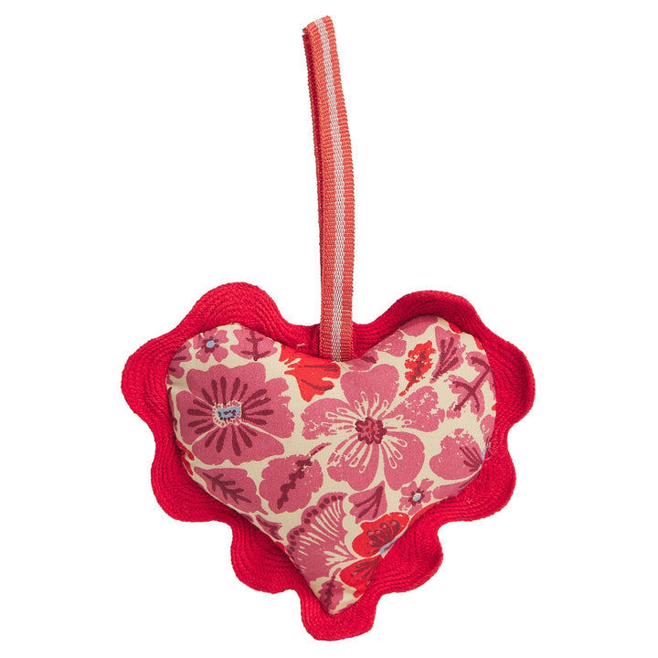 Sage x Clare Magnolia Cotton Heart Decoration - Poppy