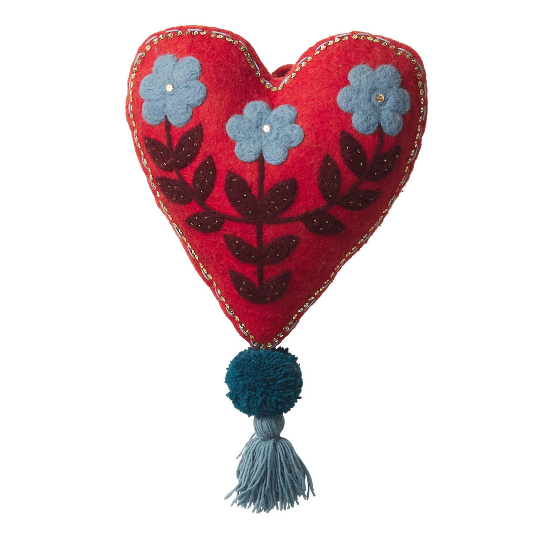 Sage x Clare Sadie Felt Heart Door Decoration