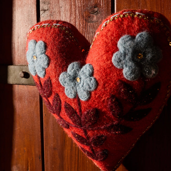 Sage x Clare Sadie Felt Heart Door Decoration
