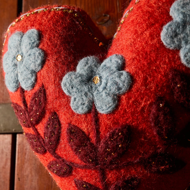 Sage x Clare Sadie Felt Heart Door Decoration